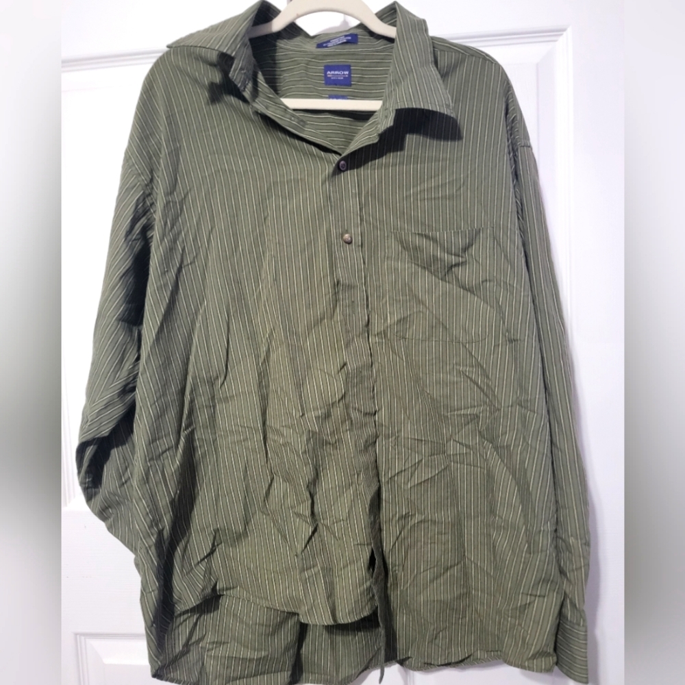 Arrow green striped dress shirt